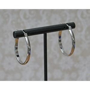 One Inch Silver Hoop Earrings Previously Worn V17